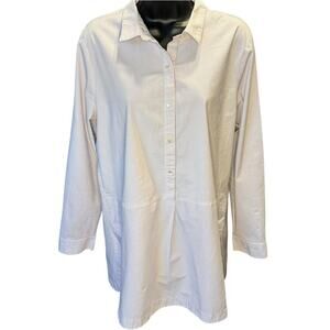 J.Jill Pink Pinstriped Button Down Professional Long Sleeve Blouse Size XL